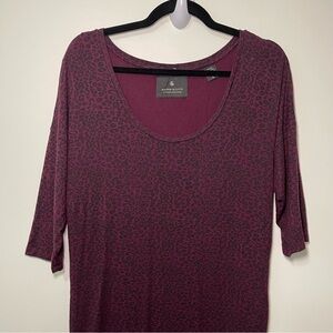 Scotch and soda Women’s Purple Leopard print 3/4 sleeves cotton dress in size 2